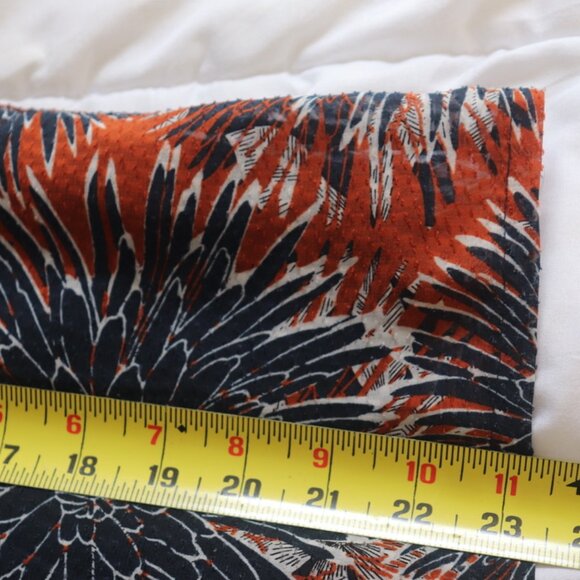 H&M Navy Orange Floral Long Sleeve Blouse Size 2 - Picture 11 of 11